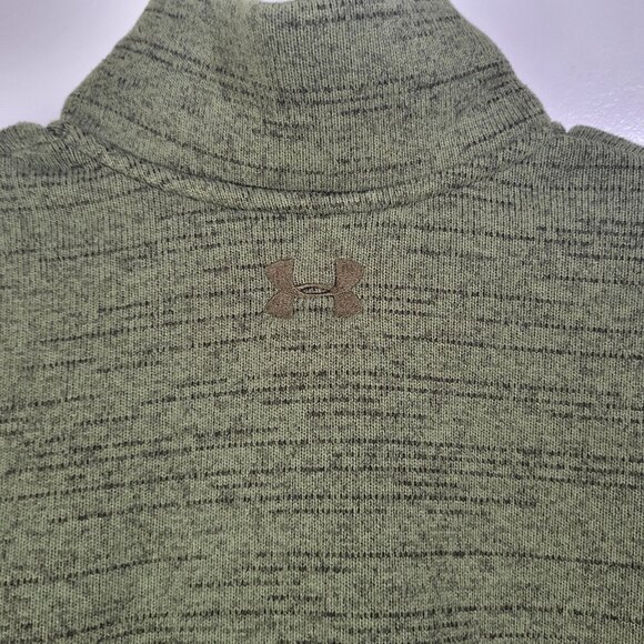 Under Armour UA Men's Medium Specialist Henley 2.0 Green Black Pullover Warm - Picture 6 of 10